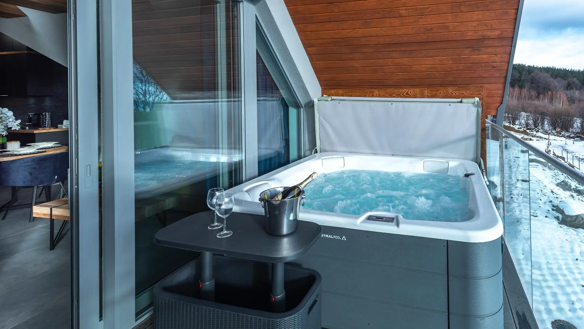 Aparts4U - Kras Resort Apartament A302 Z Prywatnym Jacuzzi, Sauna I Widokiem Na Gory Sklářská Poruba